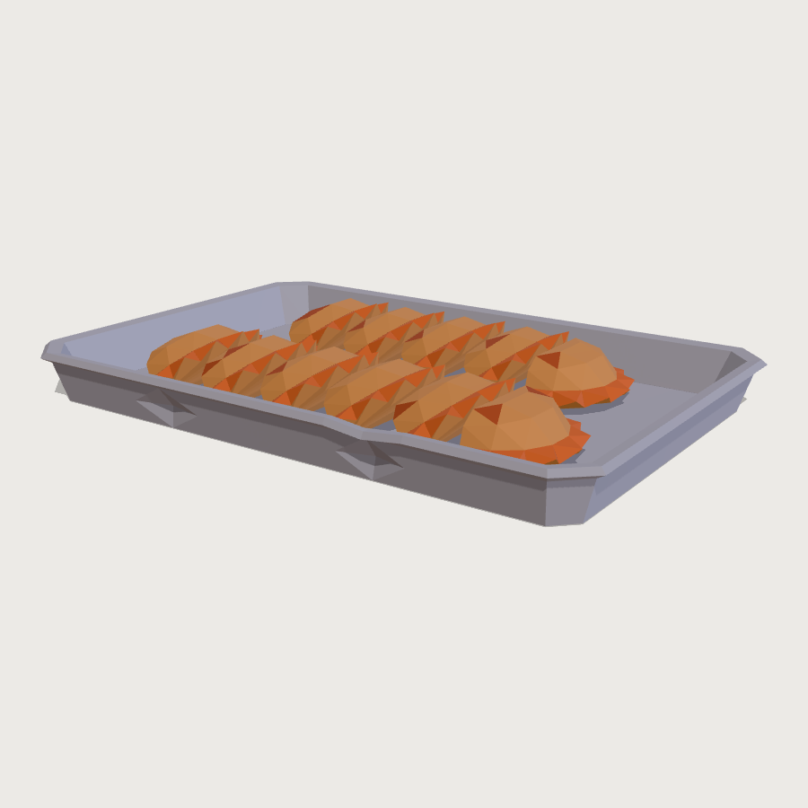 Tray of Empanadas de Pino low-poly 3D model