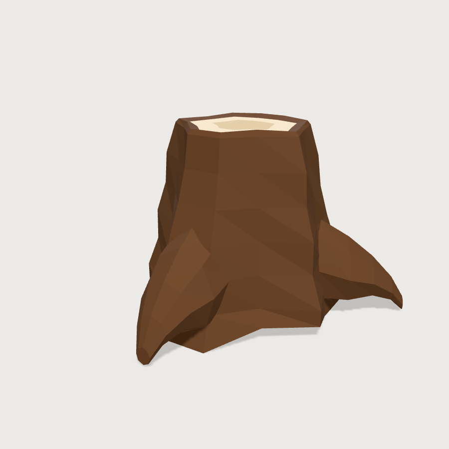 Tree Stump low-poly 3D model