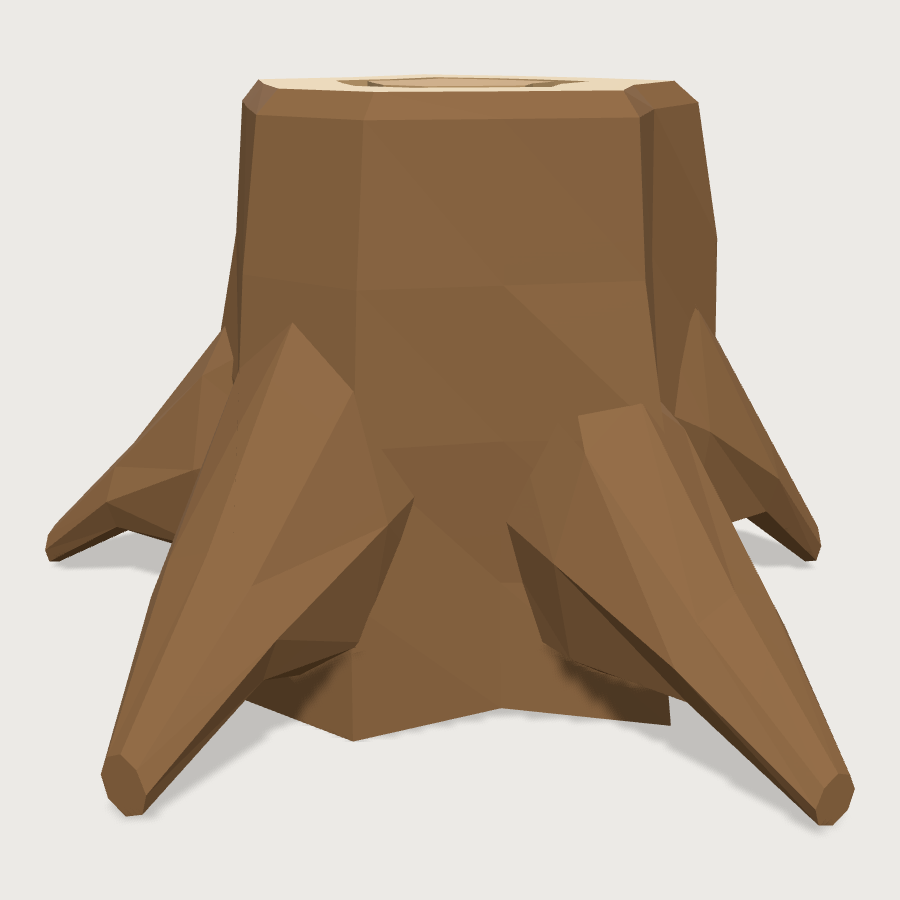 Tree Stump low-poly 3D model