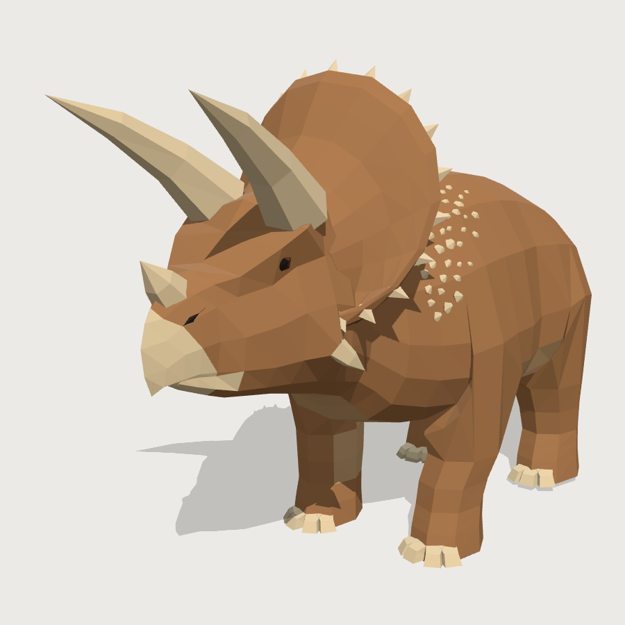 Triceratops low-poly 3D model