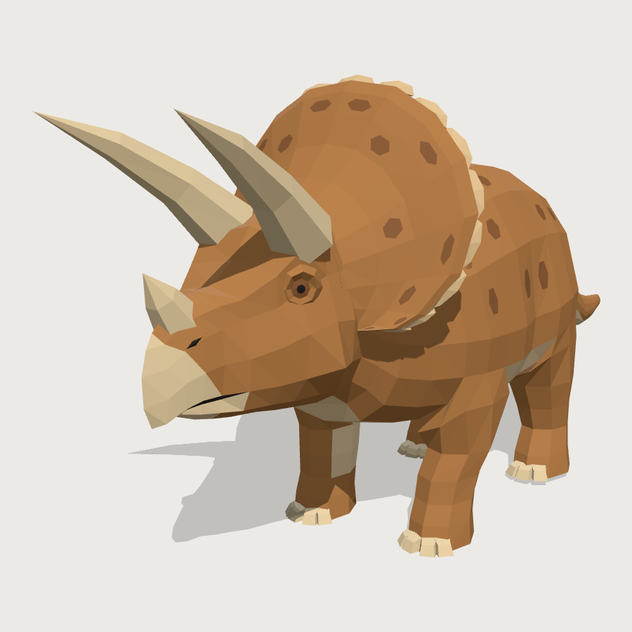 Triceratops low-poly 3D model