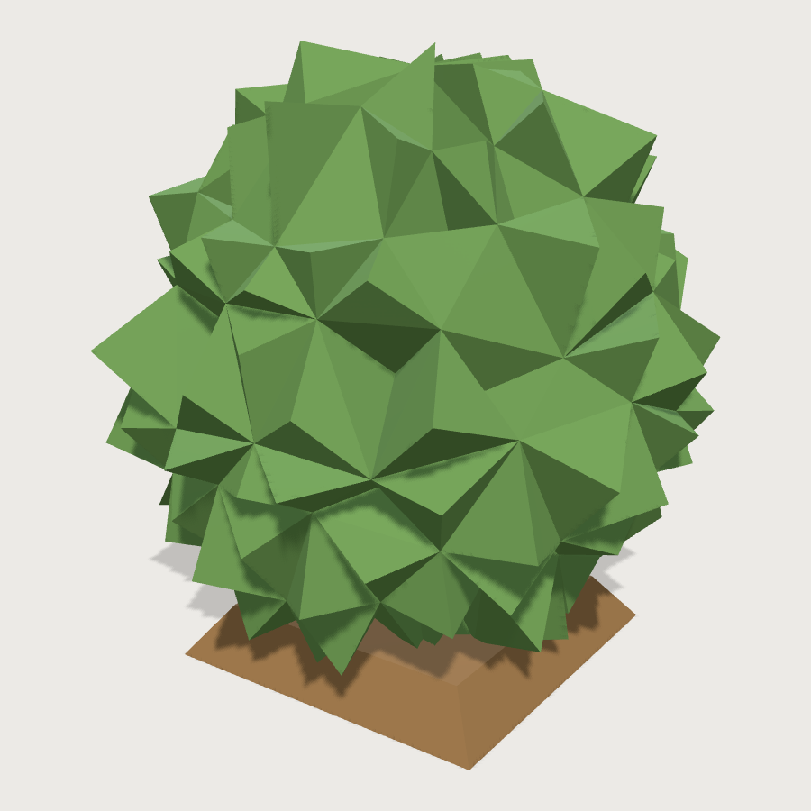 Trimmed Foundation Shrub low-poly 3D model