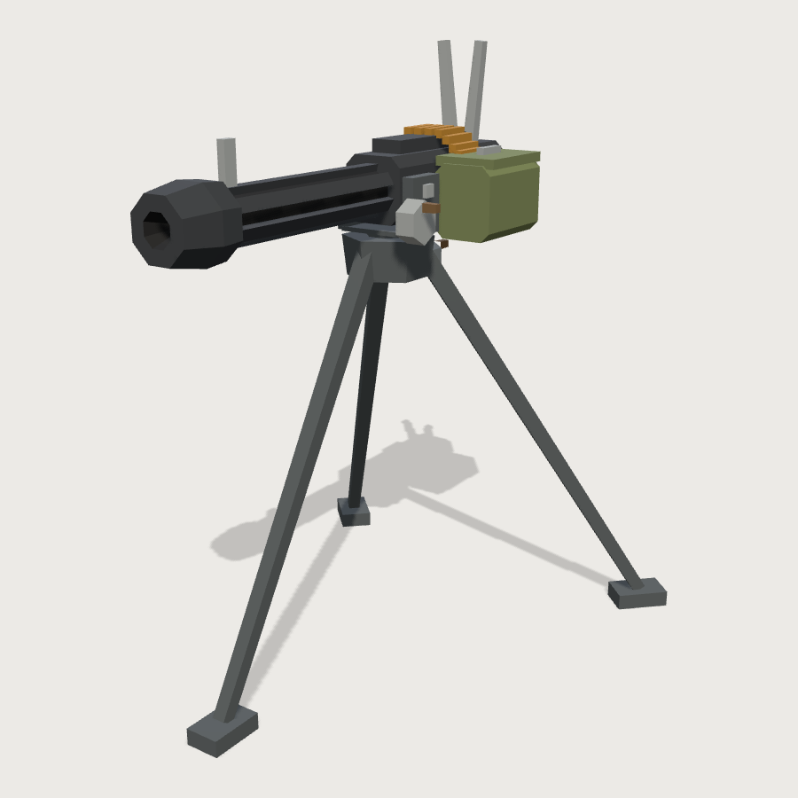Tripod Machine Gun low-poly 3D model