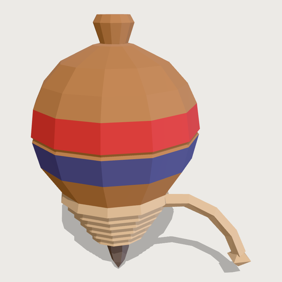 Trompo low-poly 3D model