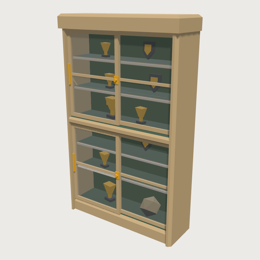Trophy Cabinet low-poly 3D model