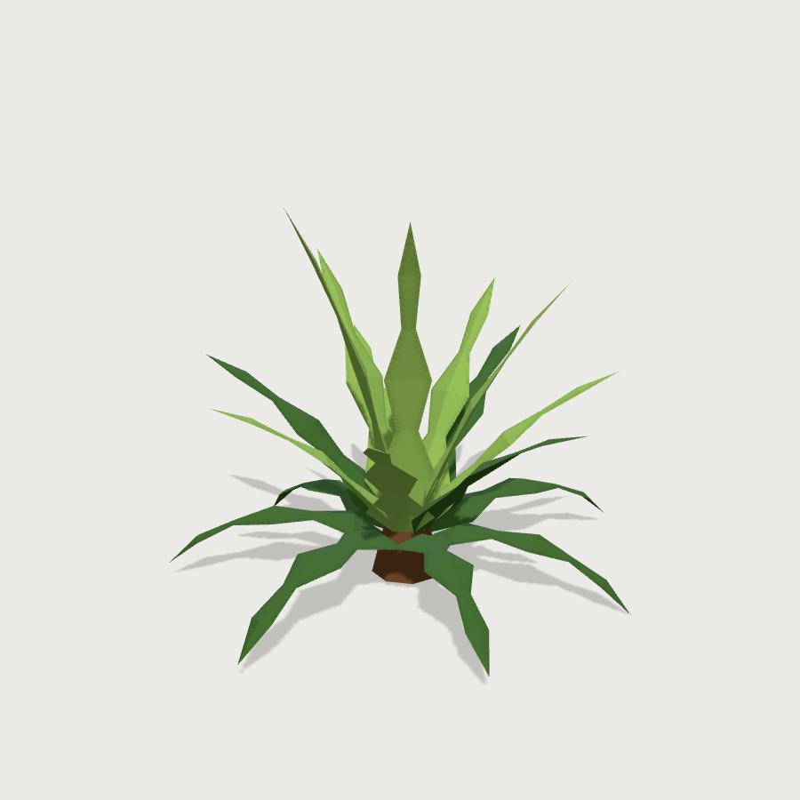 Tropical Fern Bush low-poly 3D model