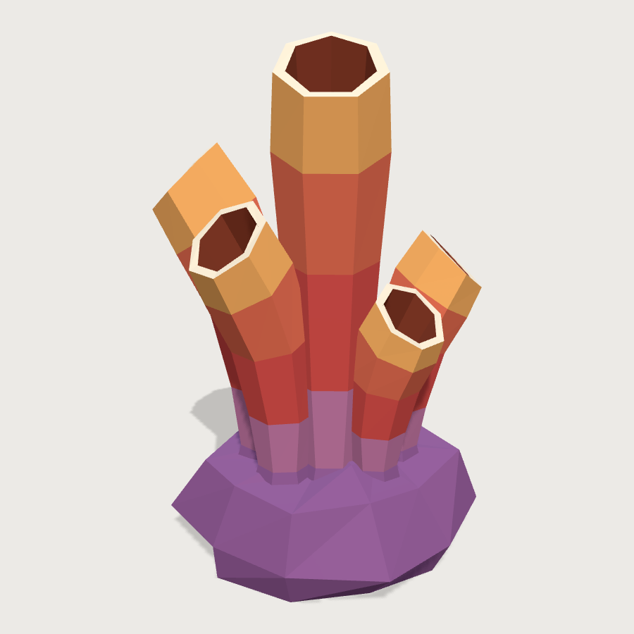 Tube Sponge low-poly 3D model