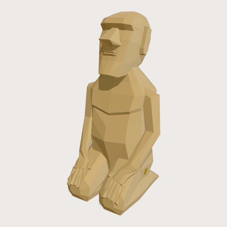 Tukuturi Kneeling Moai low-poly 3D model