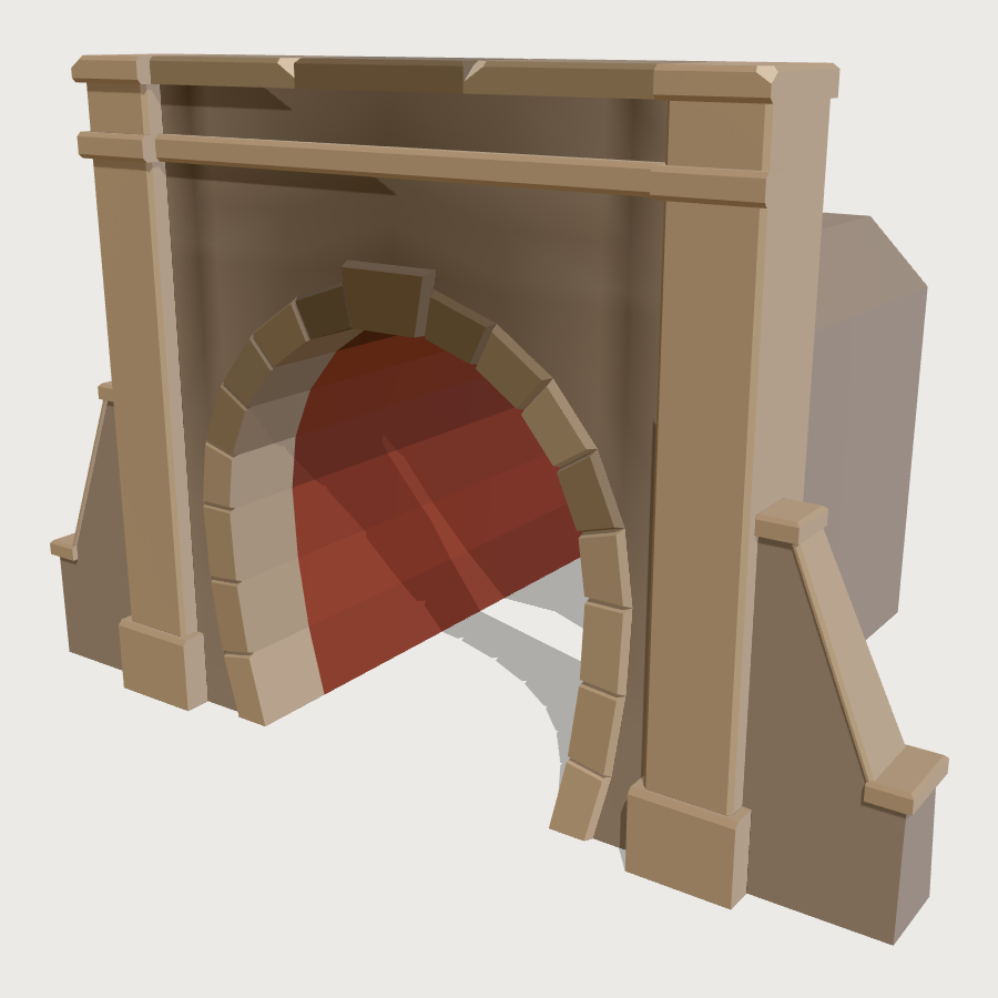 Tunnel Portal low-poly 3D model