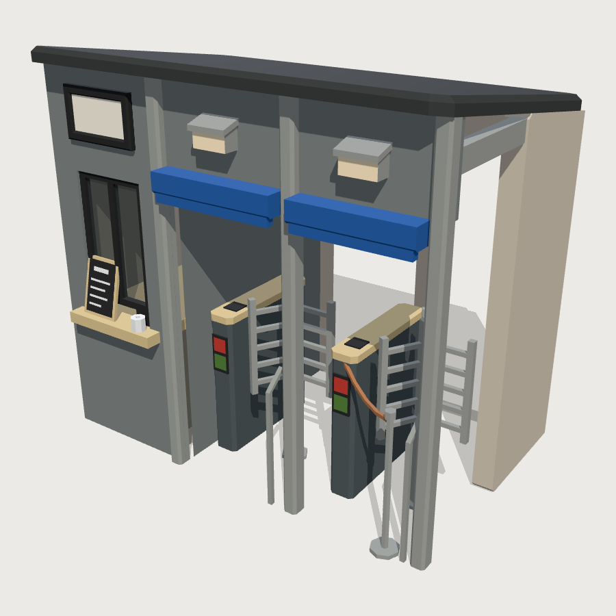 Turnstile Bank low-poly 3D model