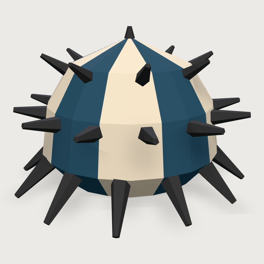 Tuxedo Sea Urchin low-poly 3D model
