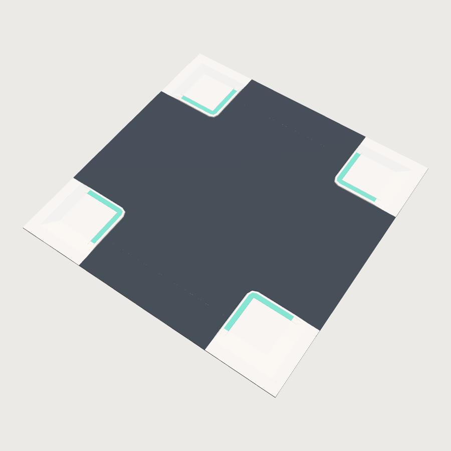 Two-Lane Street Tile low-poly 3D model