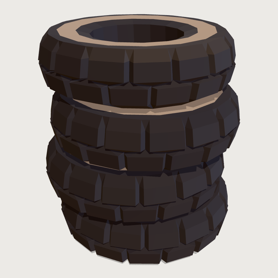 Tyre Stack low-poly 3D model