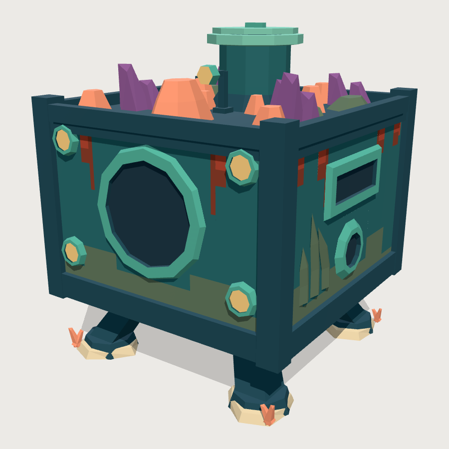 Underwater Research Habitat low-poly 3D model