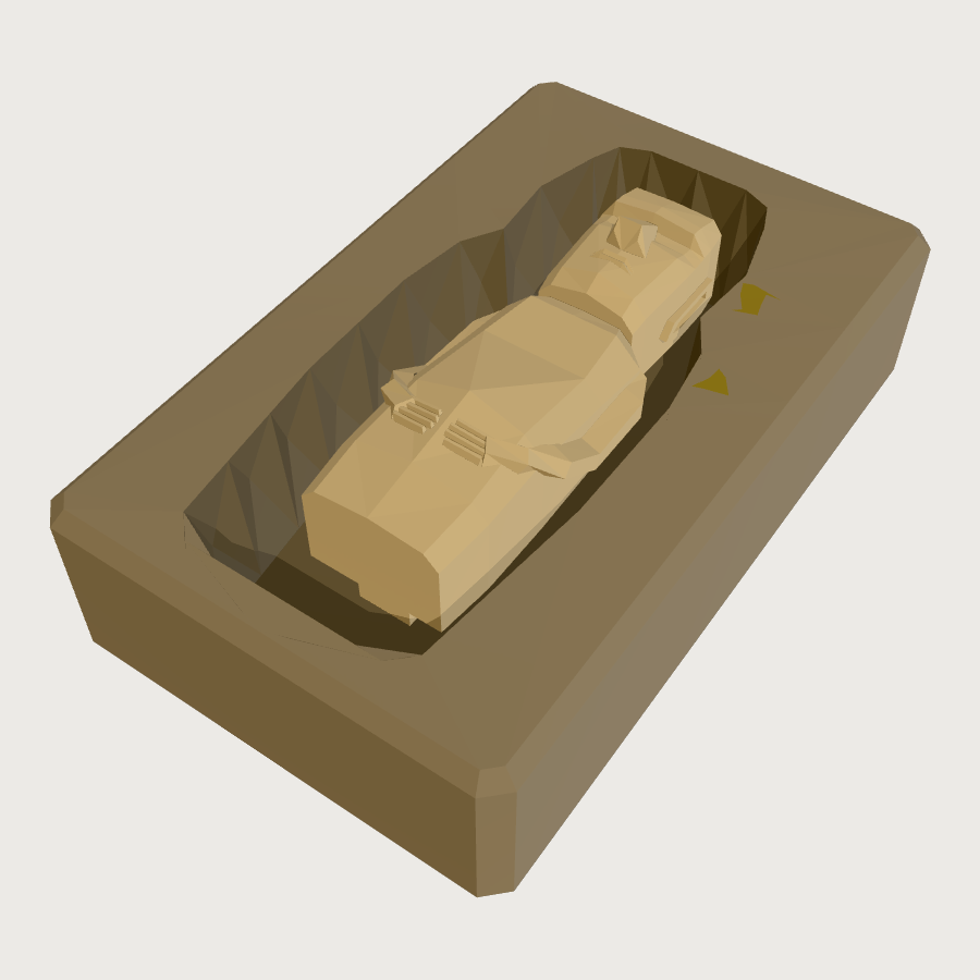 Unfinished Moai in the Rock low-poly 3D model