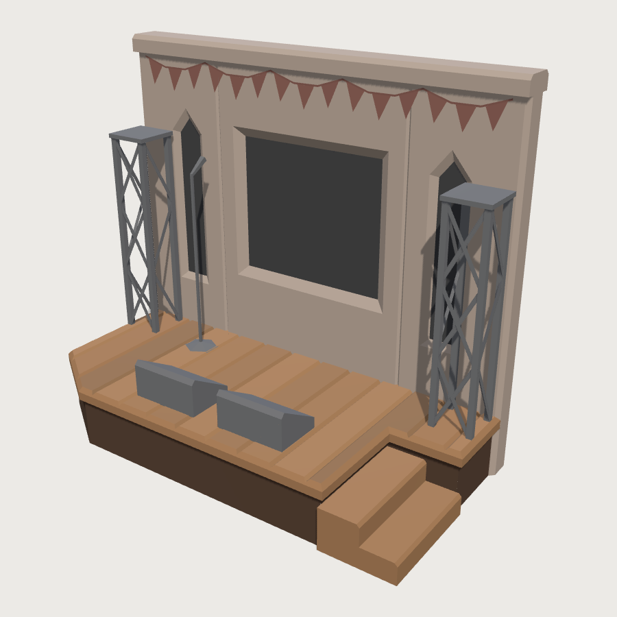 Union Stage (with Backdrop) low-poly 3D model
