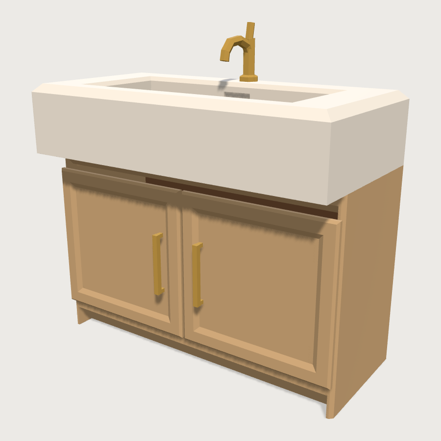 Vanity Basin Unit low-poly 3D model