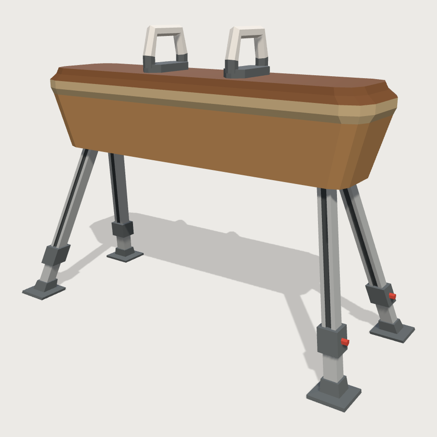 Vaulting Horse low-poly 3D model