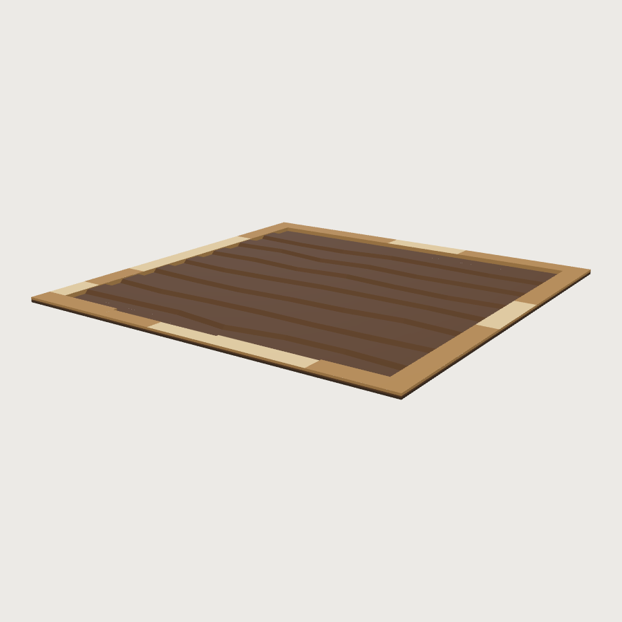 Vegetable bed tile low-poly 3D model