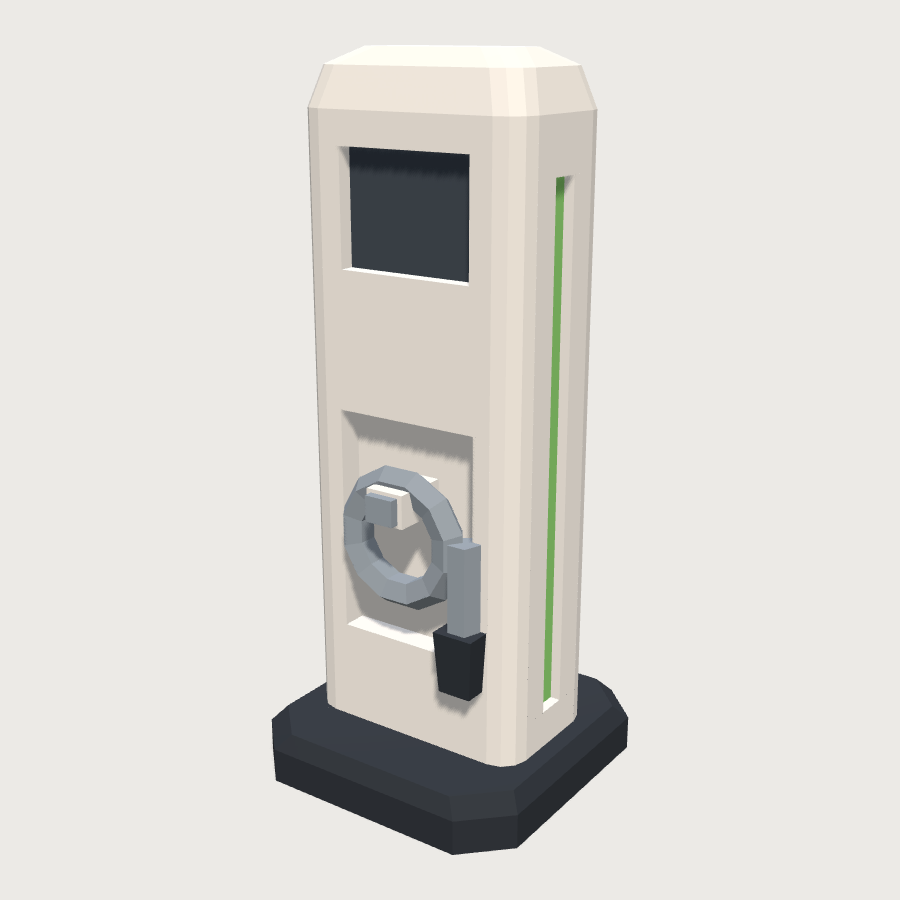 Vehicle Charging Post low-poly 3D model