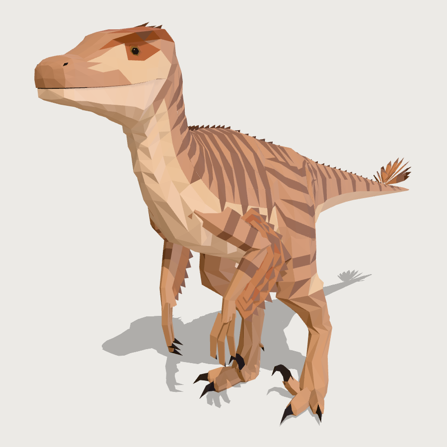 Velociraptor low-poly 3D model