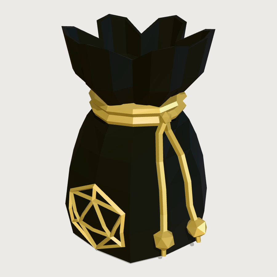 Velvet Dice Bag low-poly 3D model