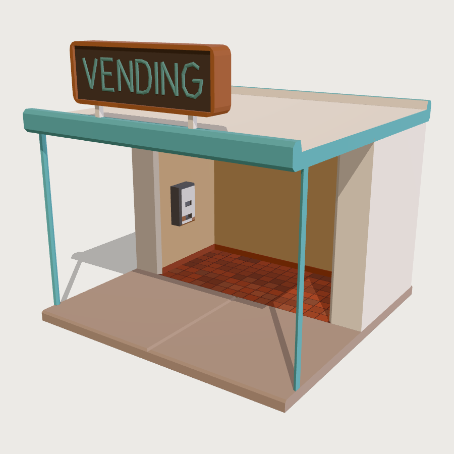 Vending Alcove low-poly 3D model