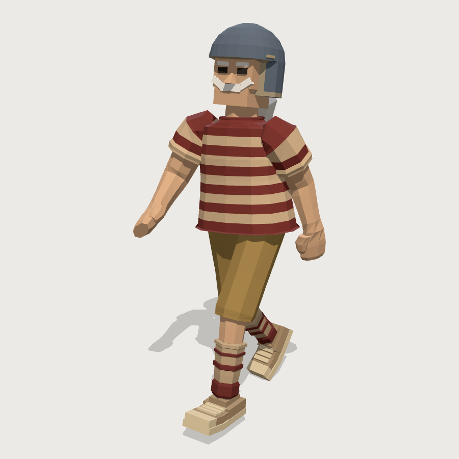 Veteran Pool Skater low-poly 3D model