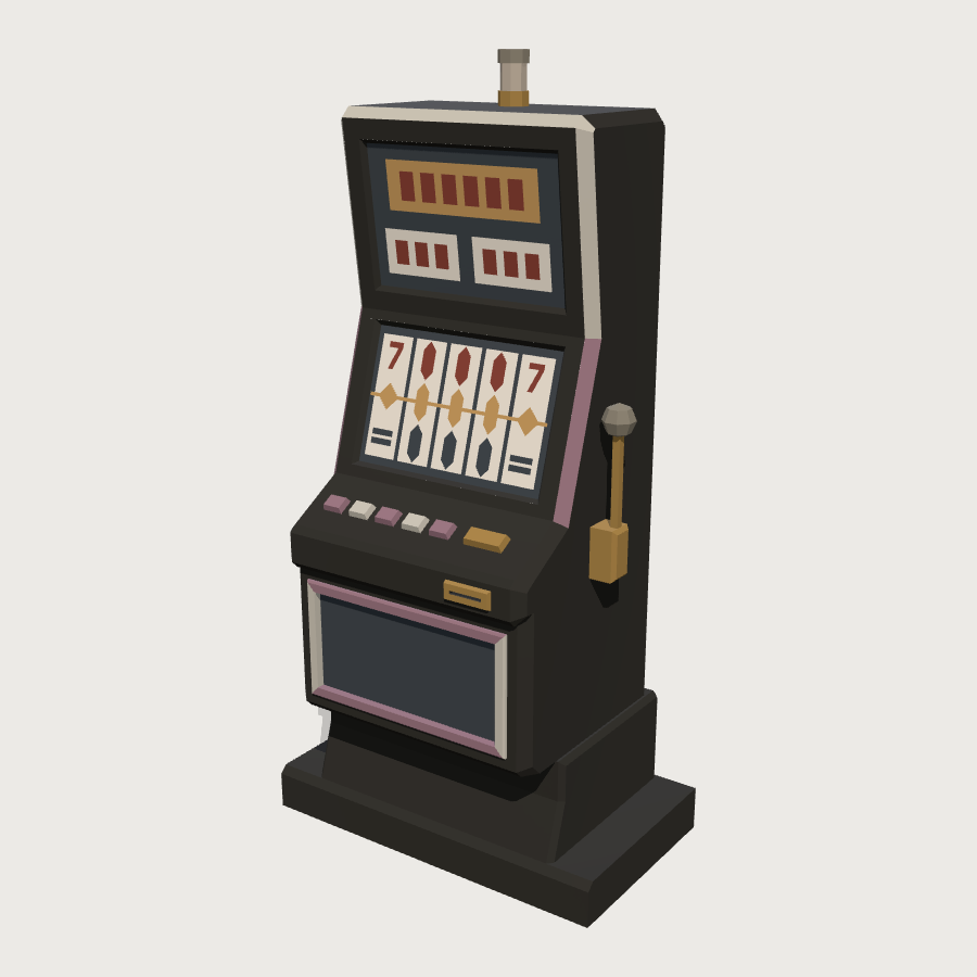 Video Slot Machine low-poly 3D model