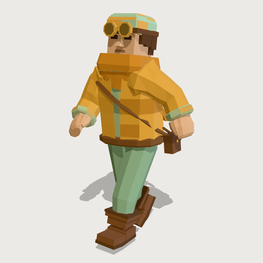 Village child low-poly 3D model