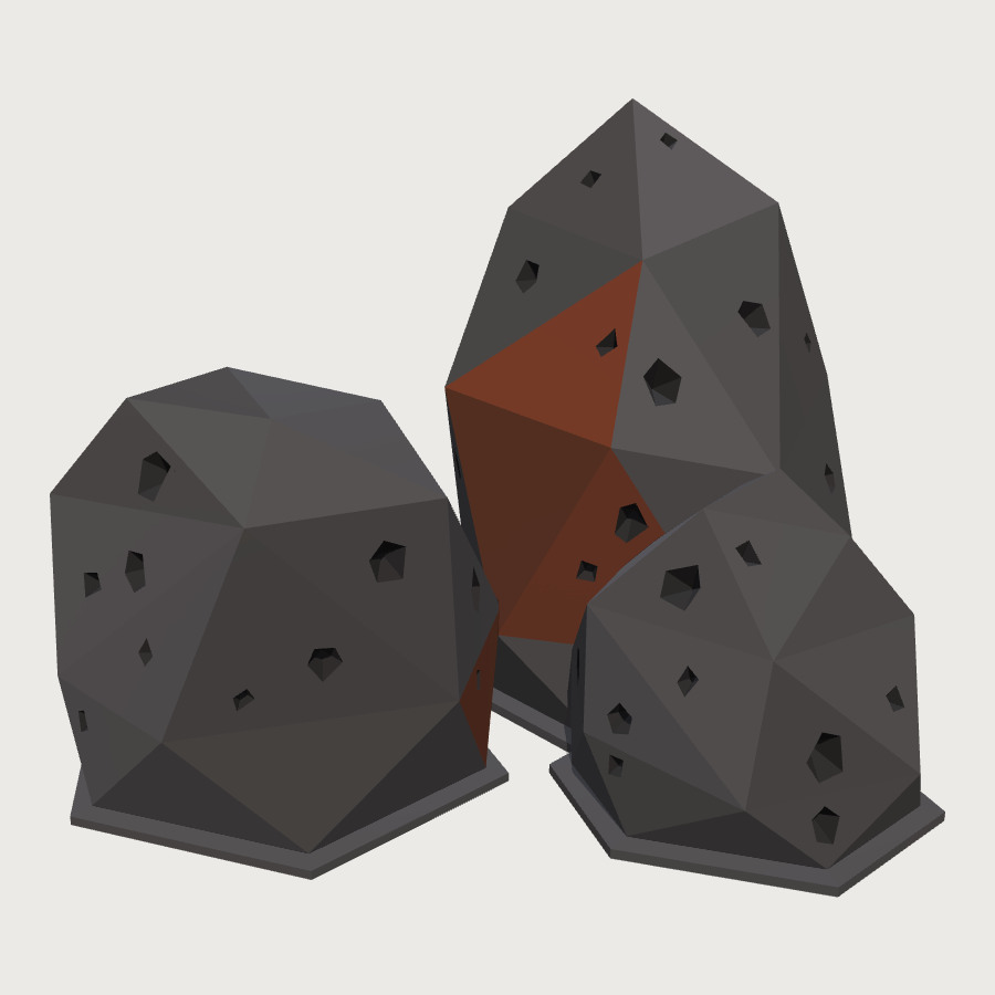 Volcanic Boulder Cluster low-poly 3D model