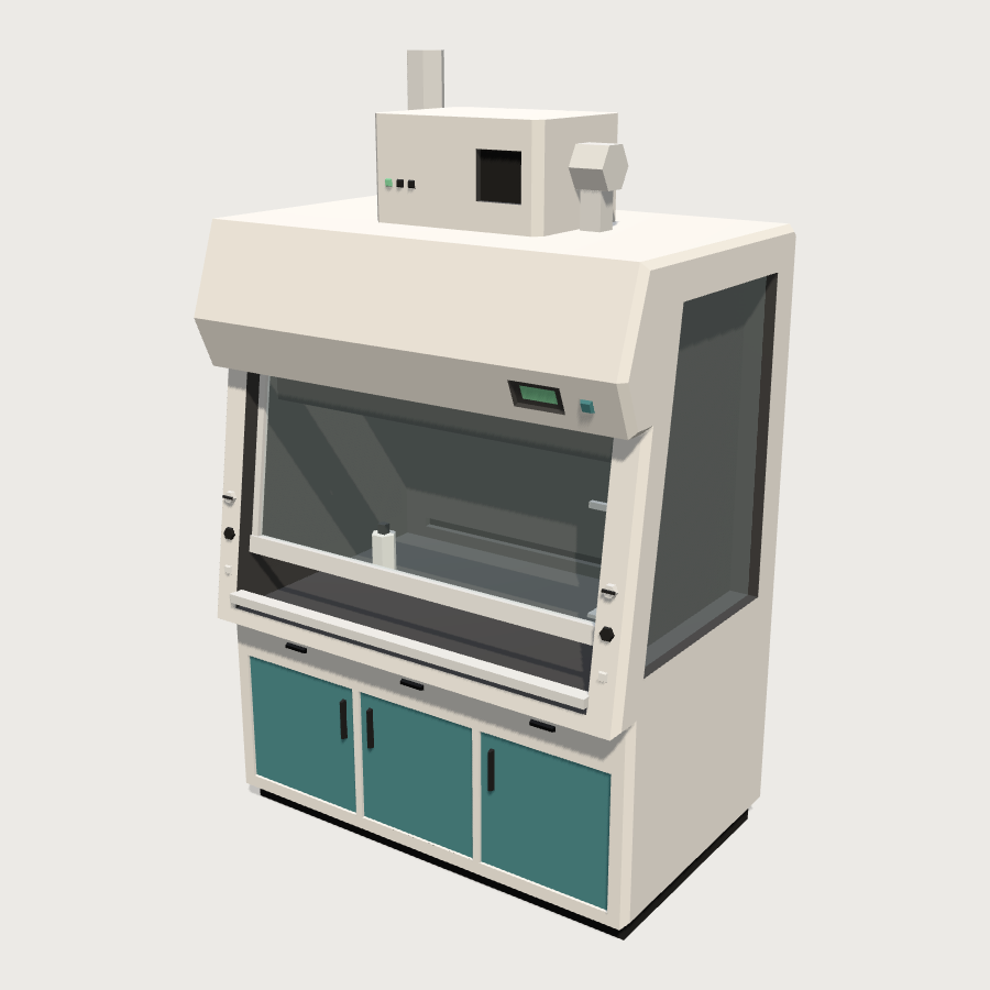 Walk-in Fume Hood low-poly 3D model
