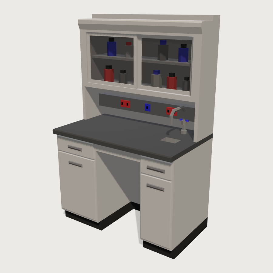Wall Bench Spine low-poly 3D model