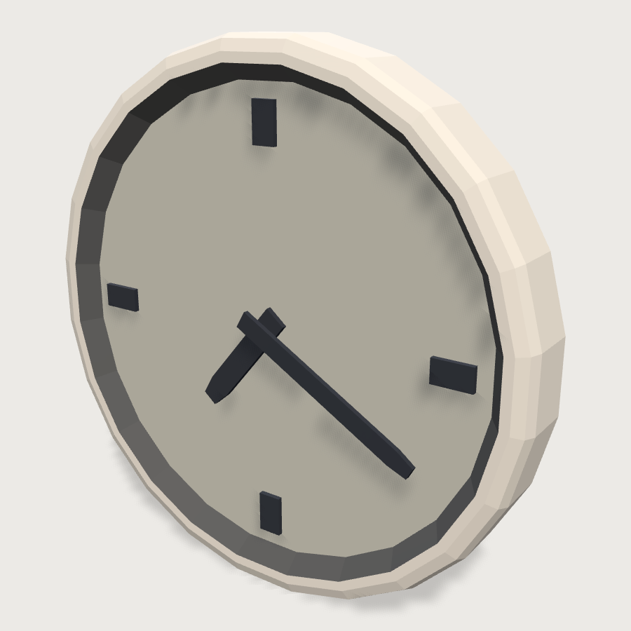 Wall Clock low-poly 3D model