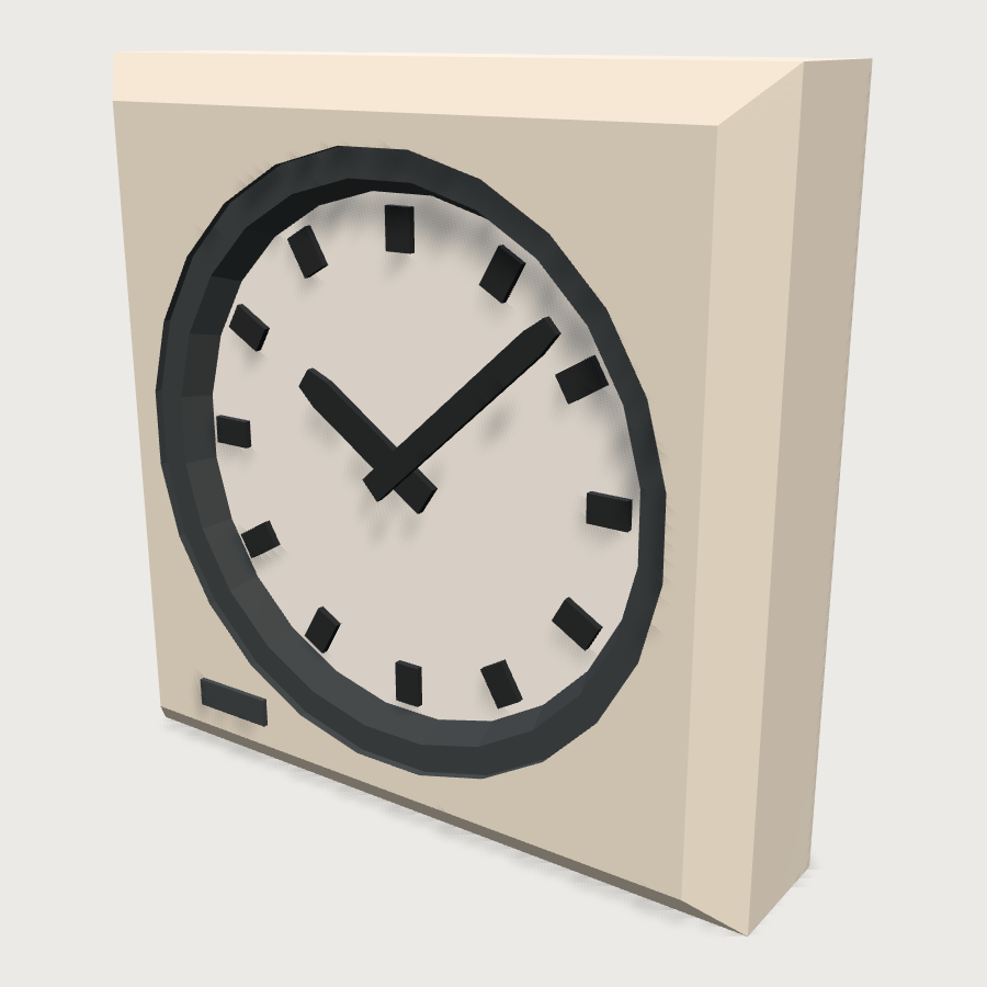 Wall Clock low-poly 3D model