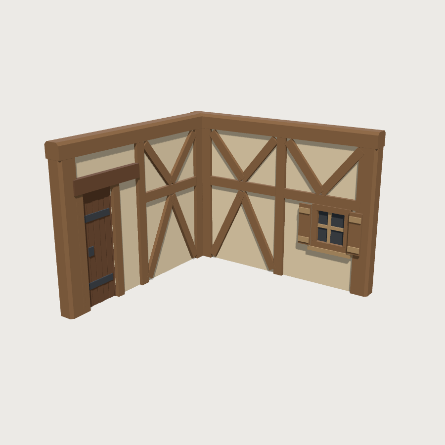 Wall Corner low-poly 3D model