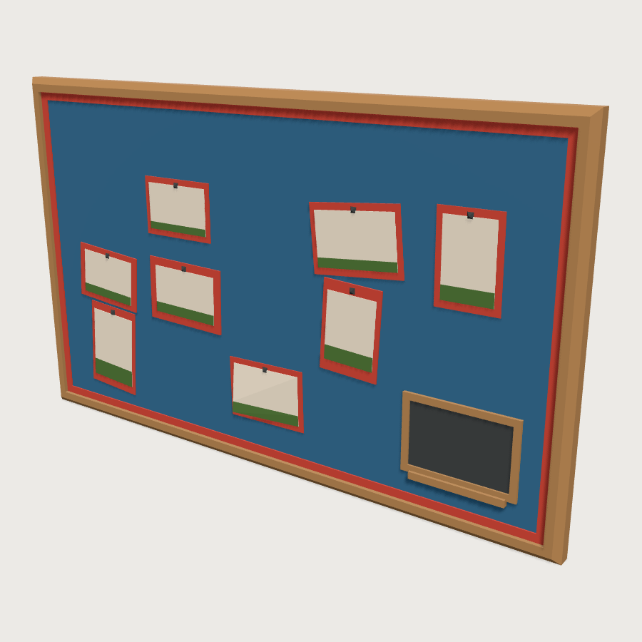 Wall Display Board low-poly 3D model