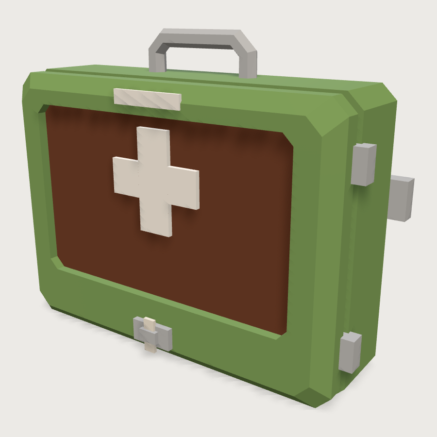 Wall First Aid Box low-poly 3D model