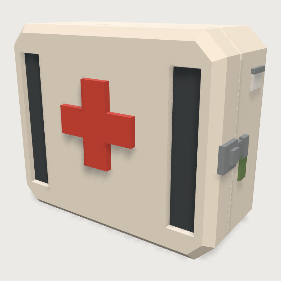 Wall First Aid Box low-poly 3D model