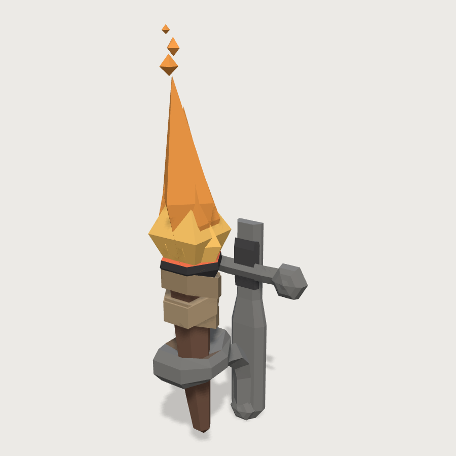 Wall Torch Bracket low-poly 3D model