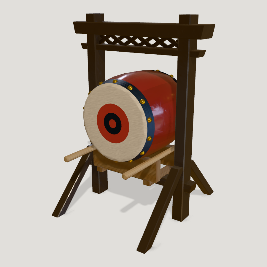 War Drum On Stand HD 3D model