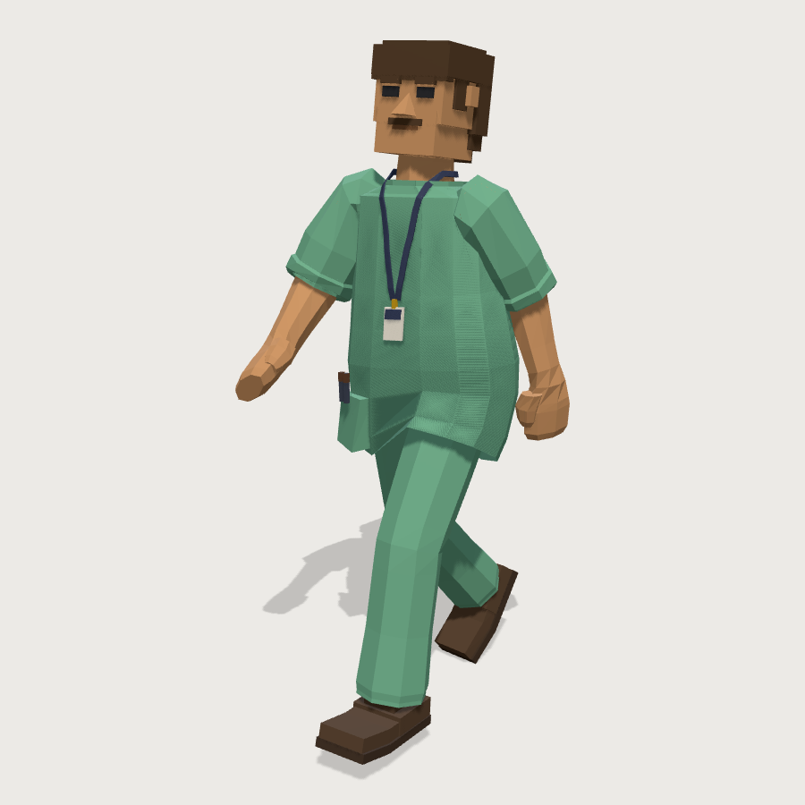 Ward Nurse low-poly 3D model