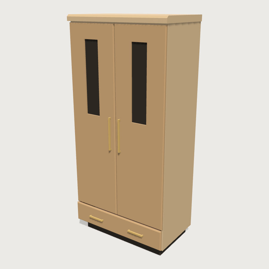 Wardrobe low-poly 3D model