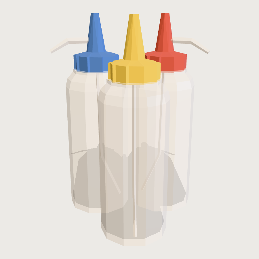 Wash Bottle Set low-poly 3D model