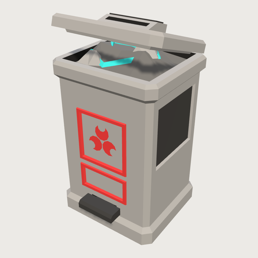 Waste Bin low-poly 3D model