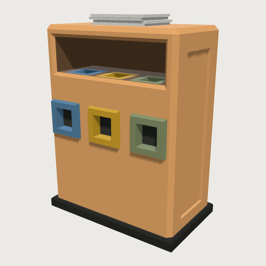 Waste Sorting Station low-poly 3D model