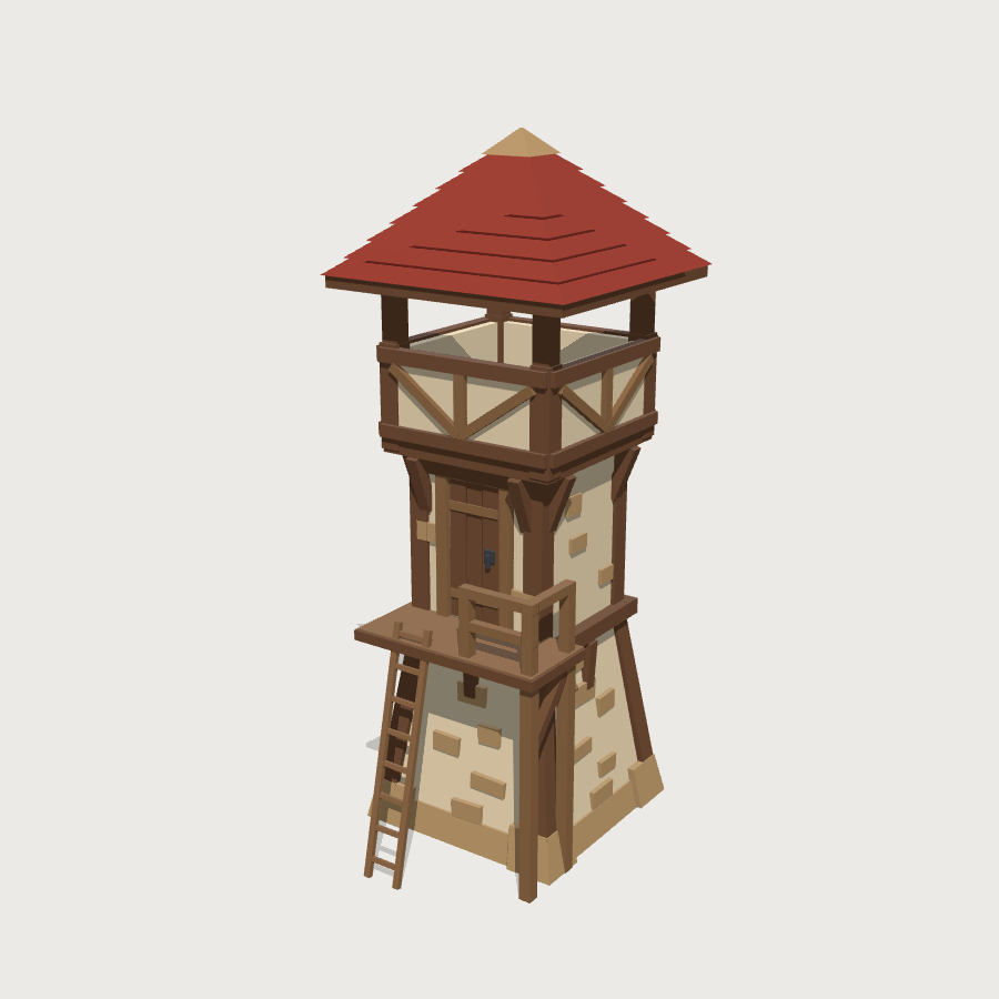 Watchtower low-poly 3D model