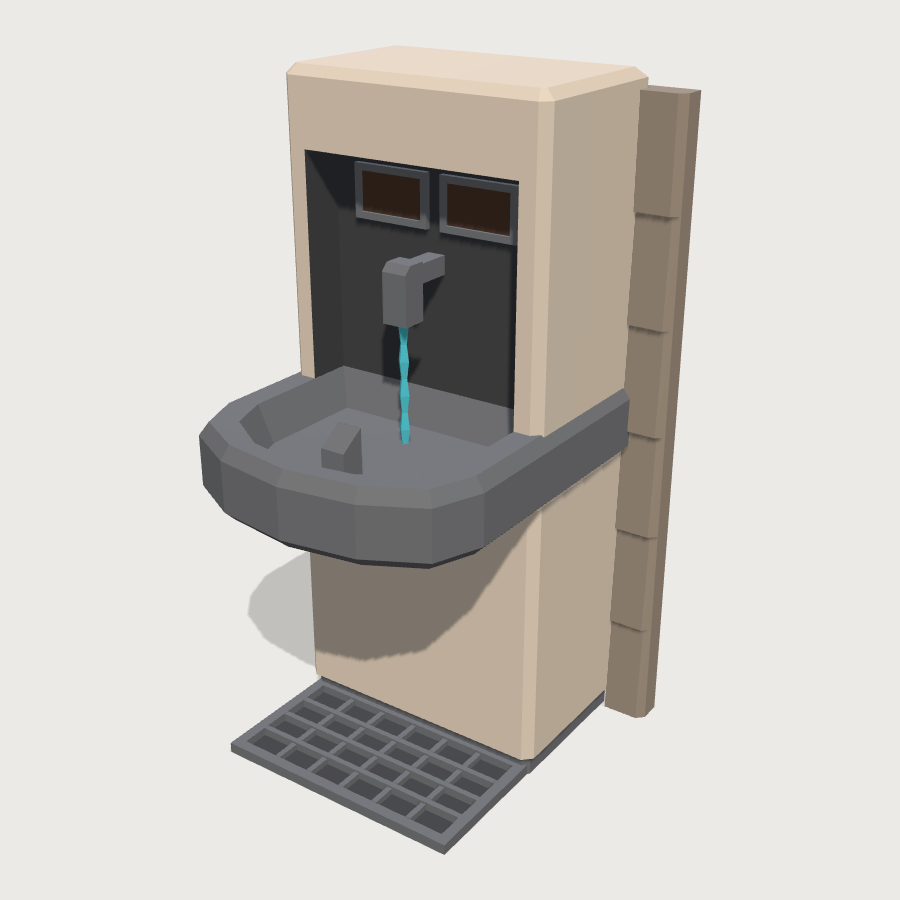 Water Fountain (Bottle Filler) low-poly 3D model