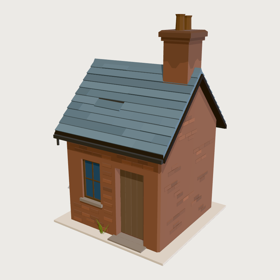 Water Pump House low-poly 3D model