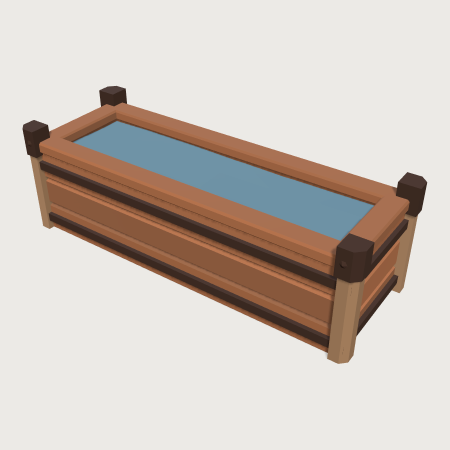 Water Trough low-poly 3D model